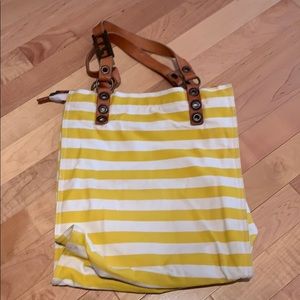 Fornarina yellow white stripes shoulder bag